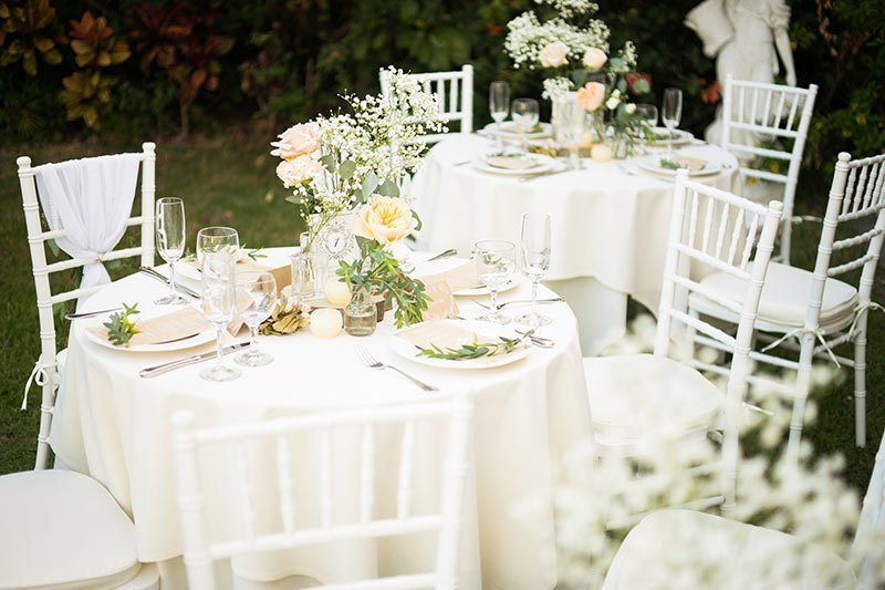 Classy garden wedding reception party